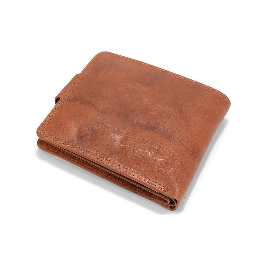 Pierre Cardin RFID Mens Rustic Leather Wallet Cognac Cognac