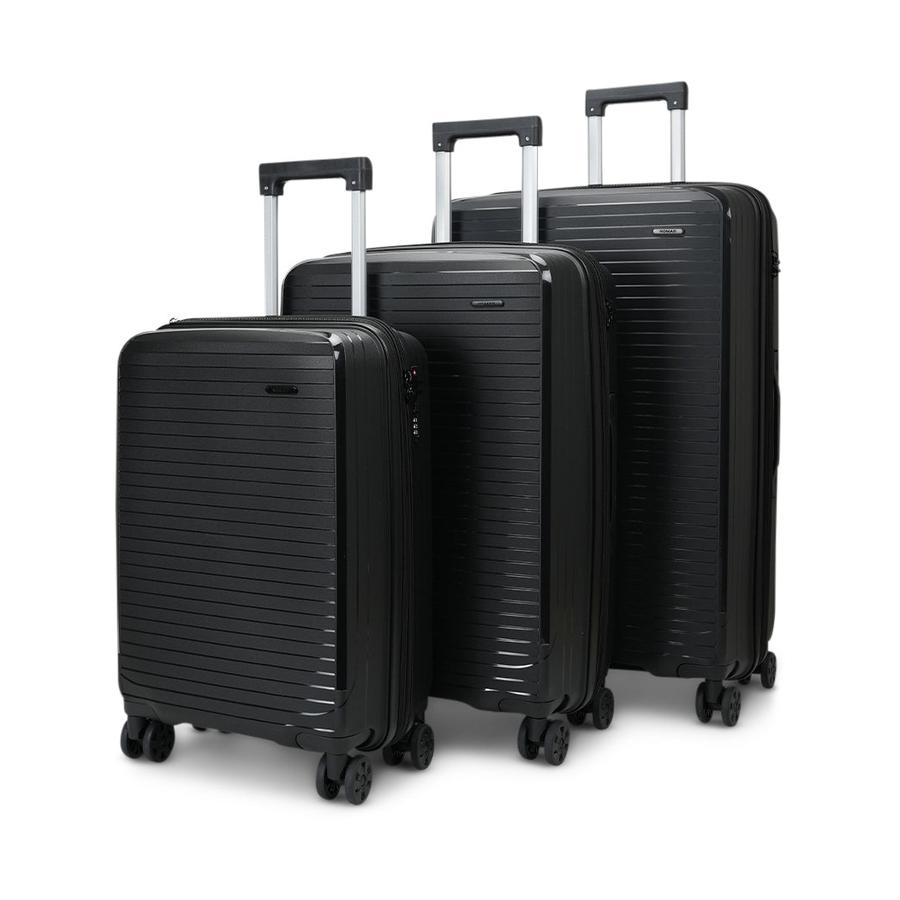 Nomad Venture 56cm, 65cm & 75cm Hardside Luggage Set Black Black
