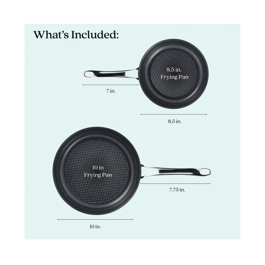 Anolon SearTech 21cm & 25cm Skillet Set Black Black