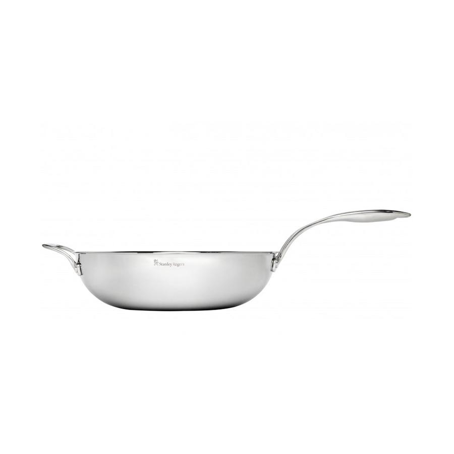 Stanley Rogers Matrix 32cm Non-Stick Wok Stainless Steel Stainless Steel