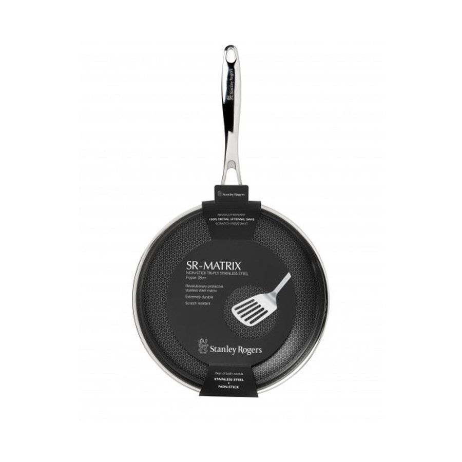 Stanley Rogers Matrix 28cm Non-Stick Frypan Stainless Steel Stainless Steel
