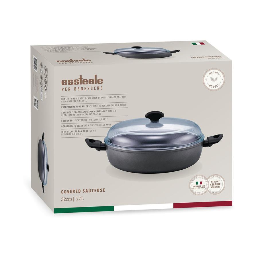 Essteele Per Benessere Covered Sauteuse 32cm/5.7L Grey Grey