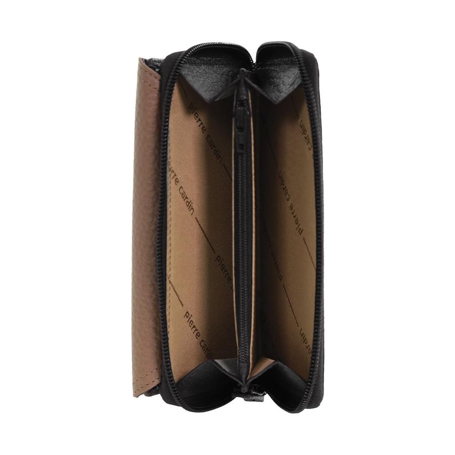 Pierre Cardin Jazz Ladies Tri-Fold Tab Wallet Black/Taupe Black/Taupe