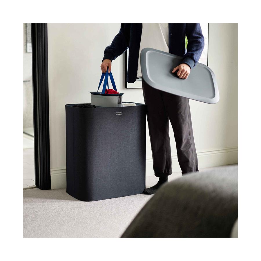 Joseph Joseph Tota Trio 90L Laundry Separation Basket Black Black