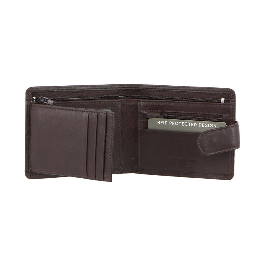 Milleni Owen Men's Leather RFID Wallet Brown Brown