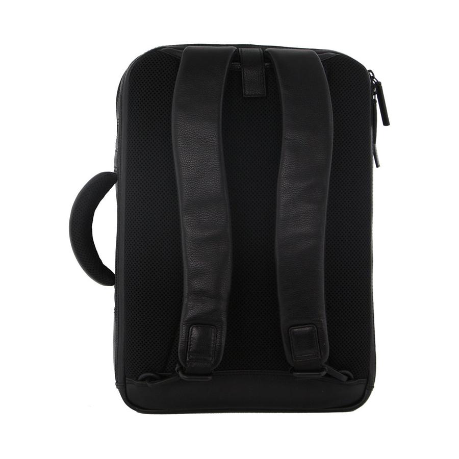Pierre Cardin Kylo Pebbled Leather 15" Laptop Backpack/Brief Black Black