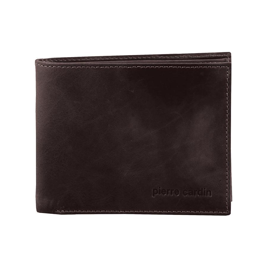 Pierre Cardin Xavier Men's Rustic Leather RFID Wallet Brown Brown