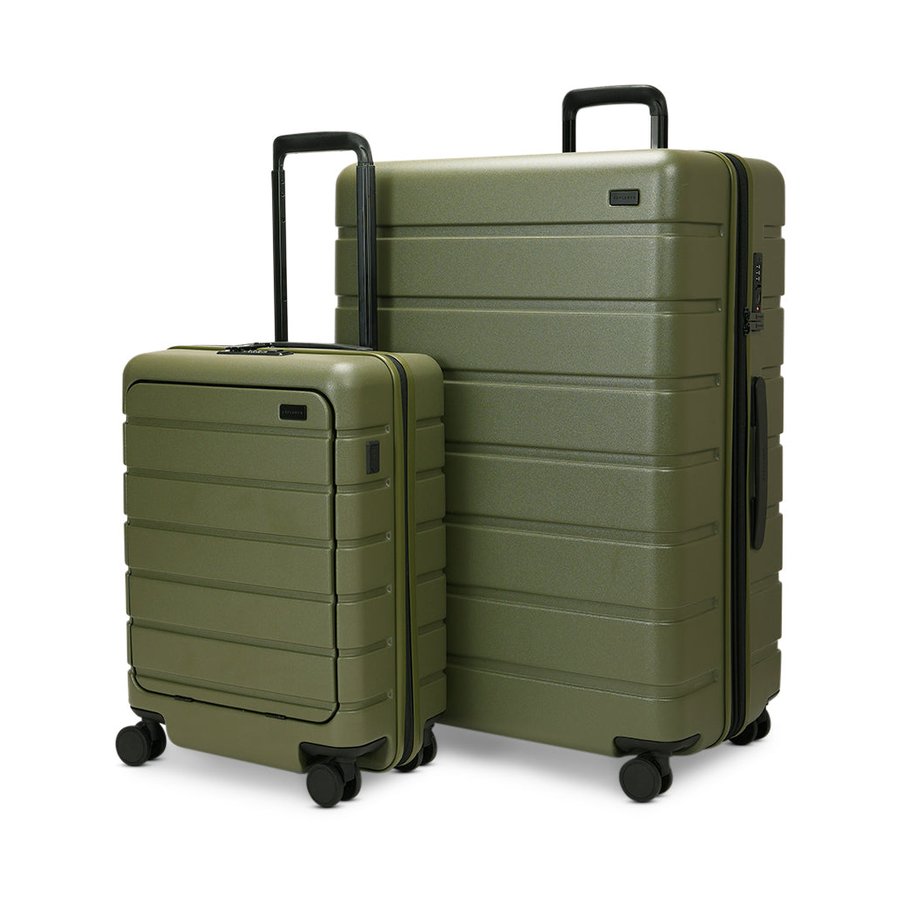Explorer Arlo Pro 52cm Front Access & 75cm Hardside Luggage Set Evergreen Evergreen