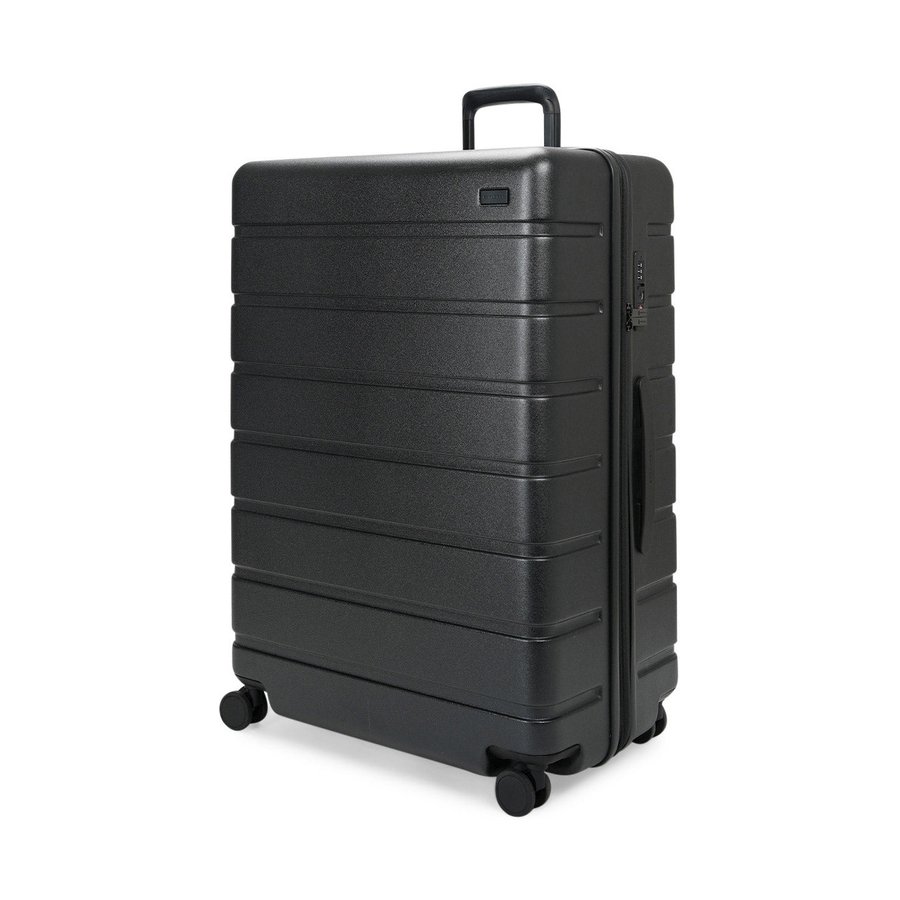 Explorer Arlo Pro 75cm Hardside Expandable Checked Suitcase Black Black