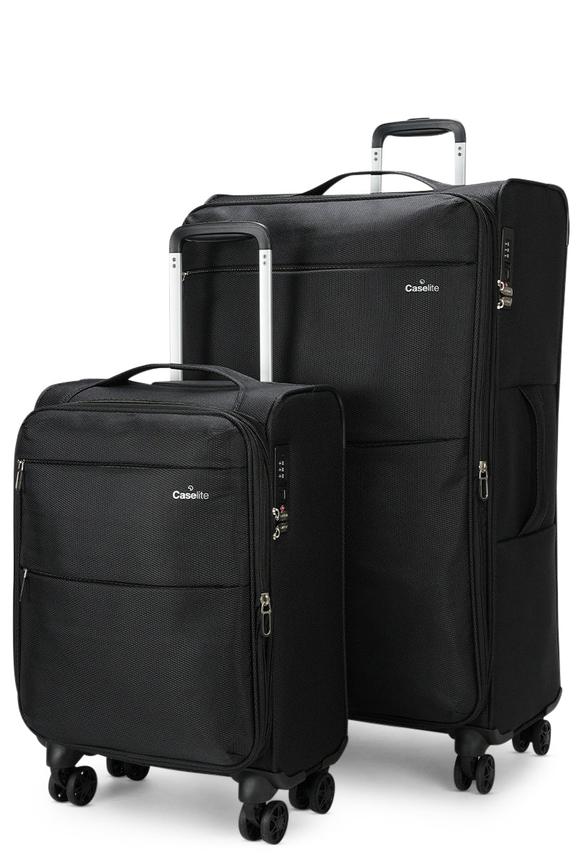Caselite Ultra 55cm & 80cm Softside Luggage Set Black