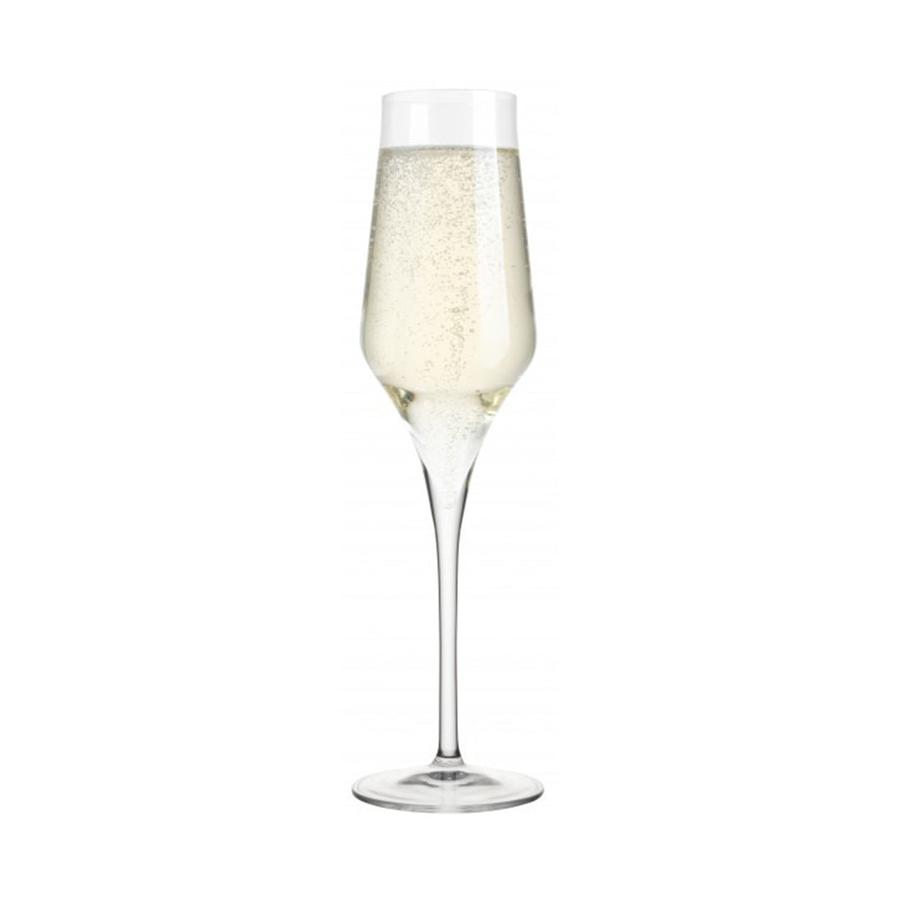 Luigi Bormioli Supremo 240ml Crystal Glass Wine Flute Set of 6 Clear Clear