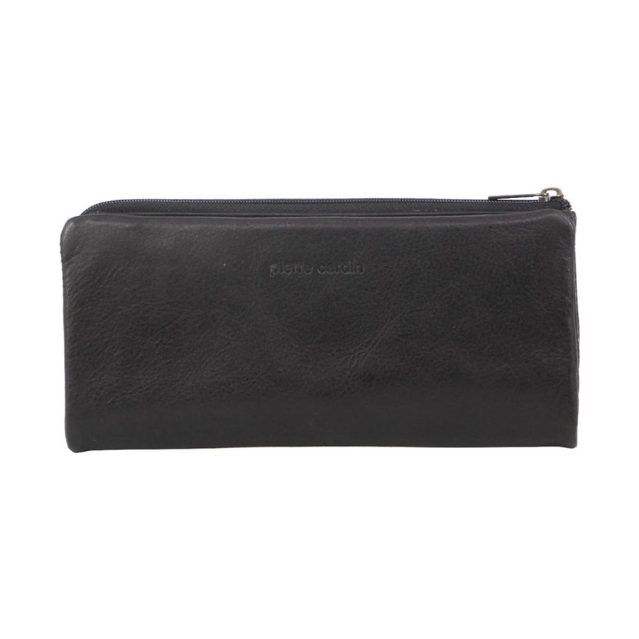 Pierre Cardin Tatum Women's Rustic Leather RFID Wallet Black Black