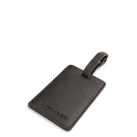 Leather Luggage Tag Black