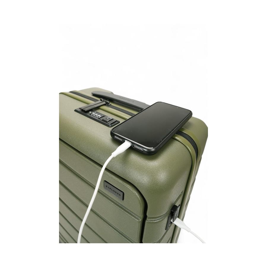 Explorer Arlo Pro 52cm Front Access Hardside Carry-On Suitcase Evergreen Evergreen