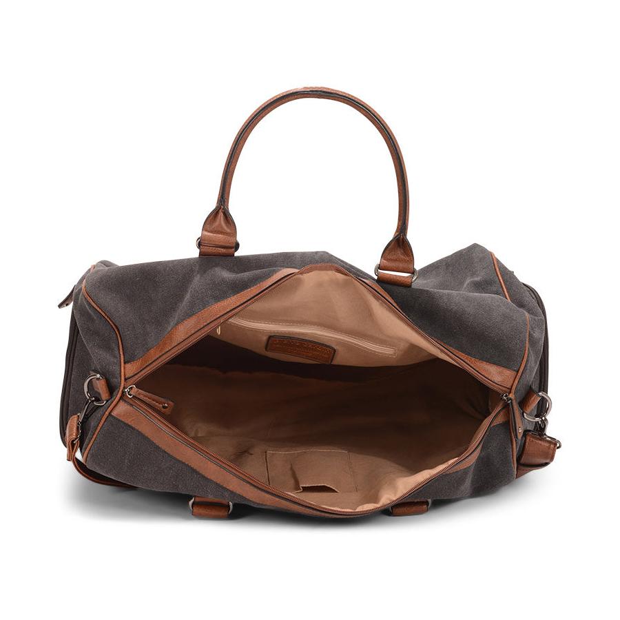 Pierre Cardin Cross Canvas Overnight Bag Black Black