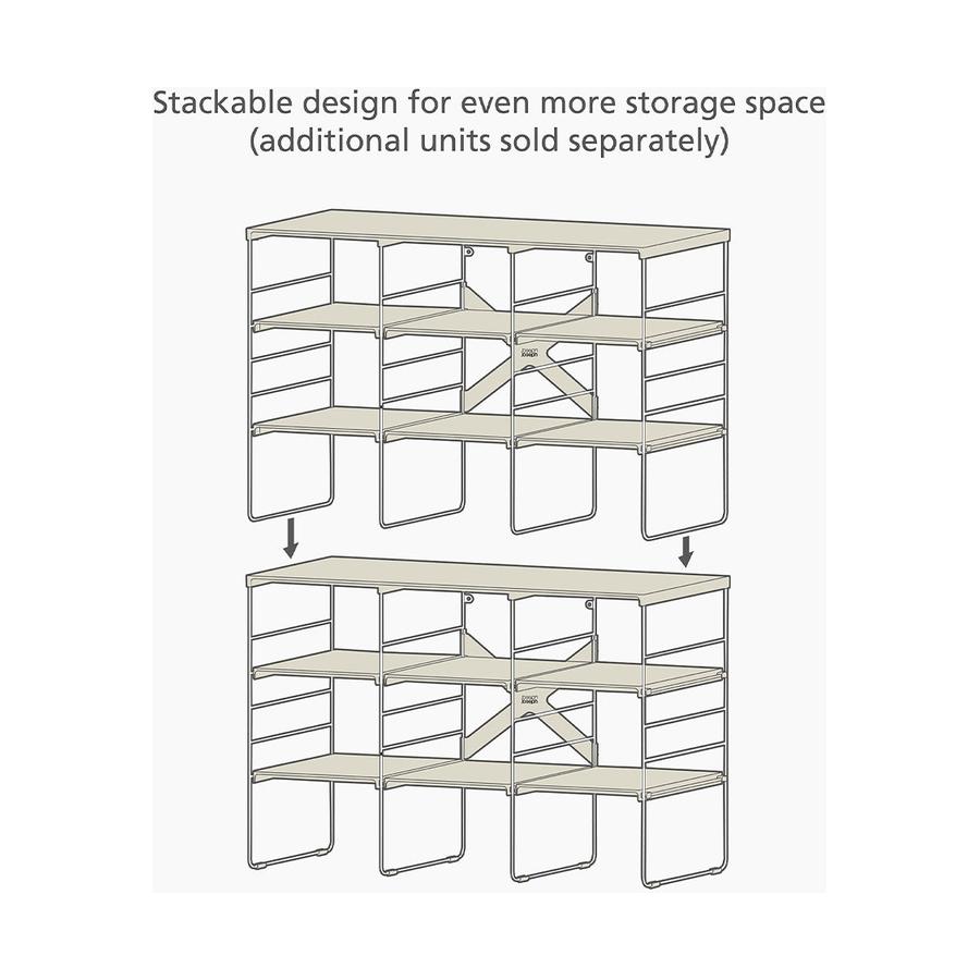 Joseph Joseph Level Plus Large Adjustable Shoe Rack Ecru Ecru