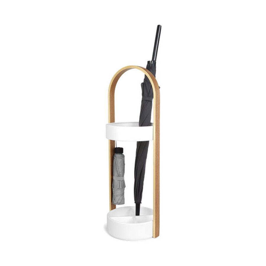 Umbra Hub Umbrella Stand White/Natural White/Natural