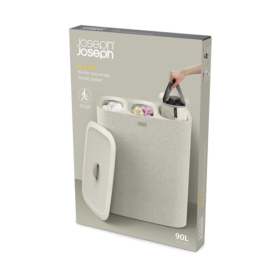 Joseph Joseph Tota Trio 90L Laundry Separation Basket Ecru Ecru