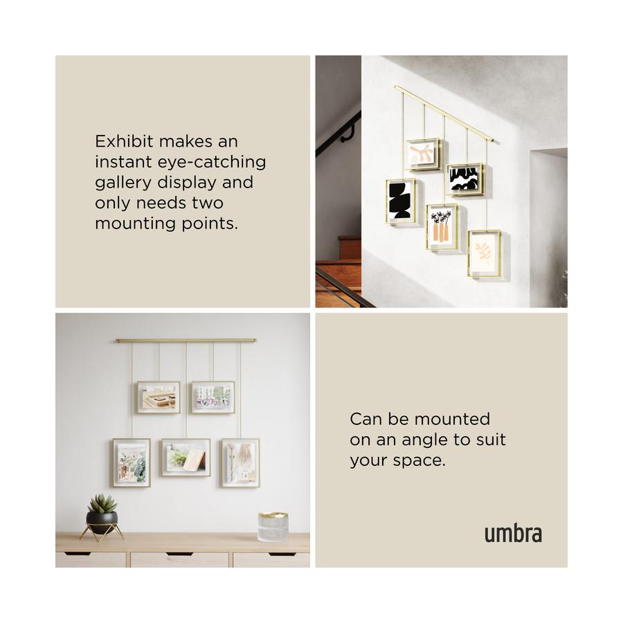 Umbra Exhibit Wall Picture Frames (Set of 5) Matte Brass Matte Brass