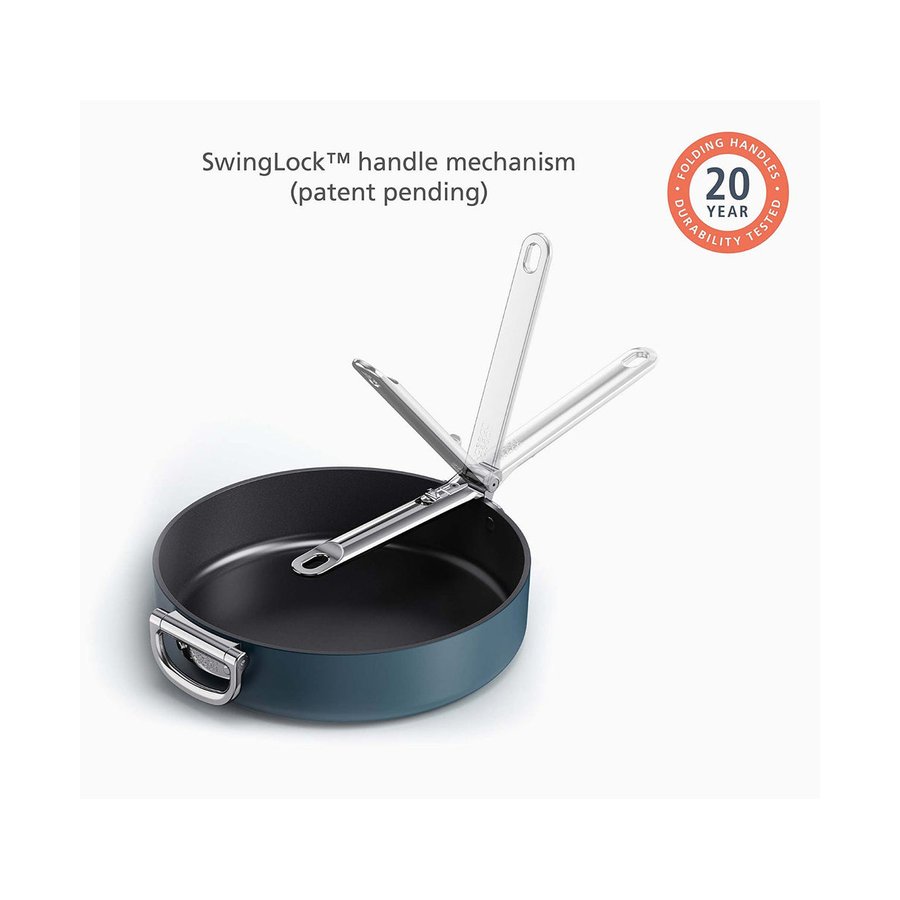 Joseph Joseph Space 28cm Non-Stick Saute Pan & Lid Midnight Blue Midnight Blue