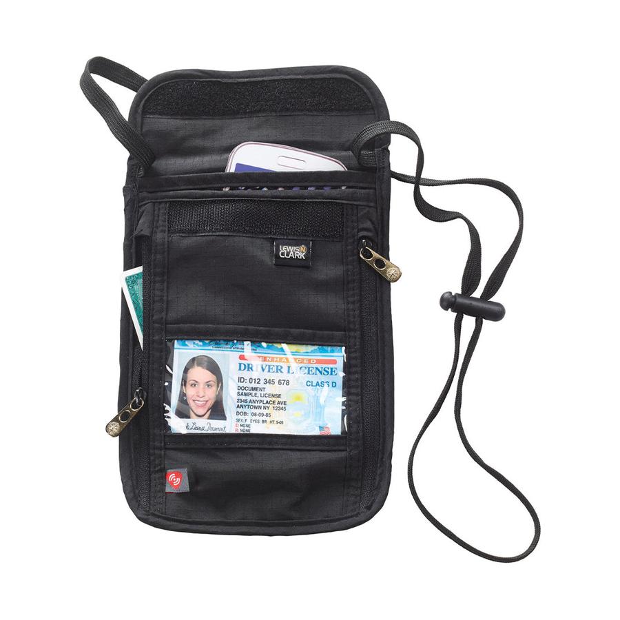 Lewis N. Clark RFID Neck Stash Black Black