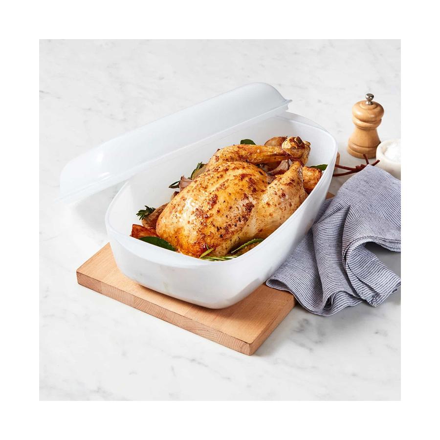 Essteele Glass Ceramic Nonstick 3.9L Covered Casserole White White