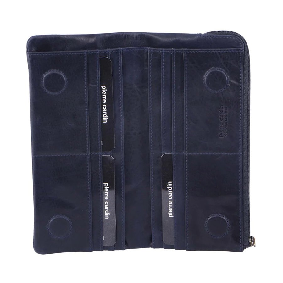 Pierre Cardin Tatum Women's Rustic Leather RFID Wallet Midnight Midnight