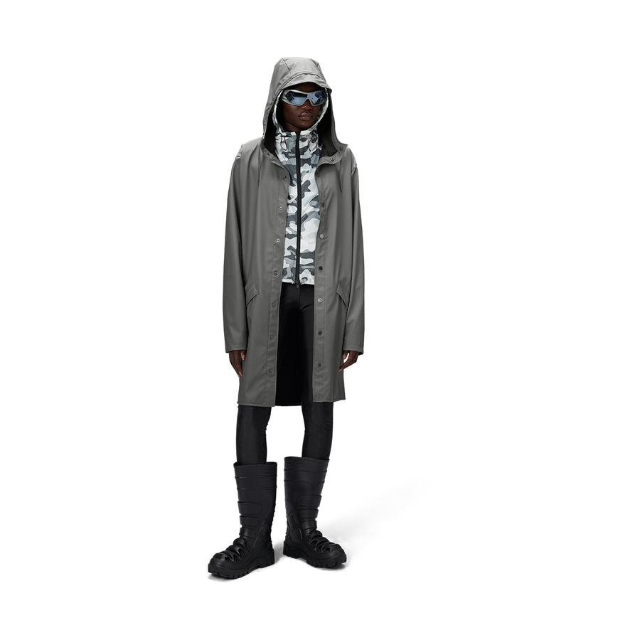 Rains Long Jacket Grey XS