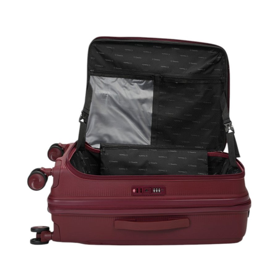 Caselite Venture 66cm Top Open Hardside Checked Suitcase Dark Red Dark Red