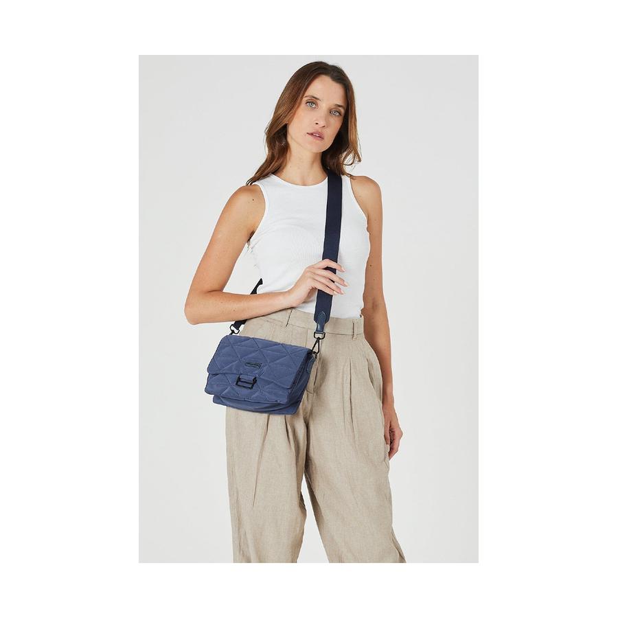 Pierre Cardin Marzia Ladies Nylon Textured Crossbody Bag Navy Navy