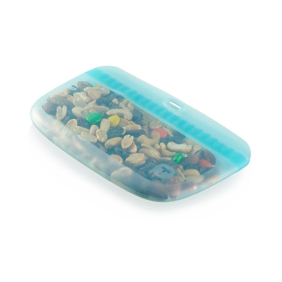 Tupperware Ultimate Silicone Slim Bag Small Sheer Aquamarine Sheer Aquamarine