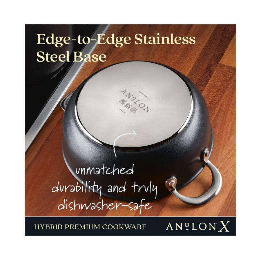 Anolon SearTech 24cm (3.8L) Casserole Pot Black Black