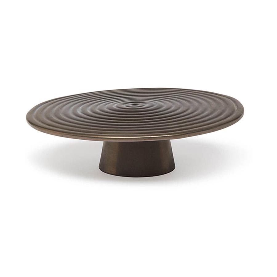 Dutch Deluxes Large Ceramic Food Stand Platinum Matte Platinum Matte