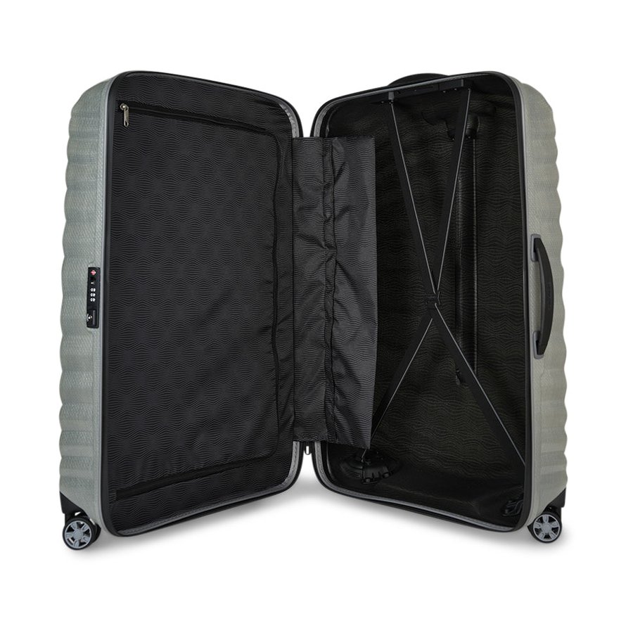 Samsonite Lite-Shock Sport 75cm CURV Checked Suitcase Silver Silver