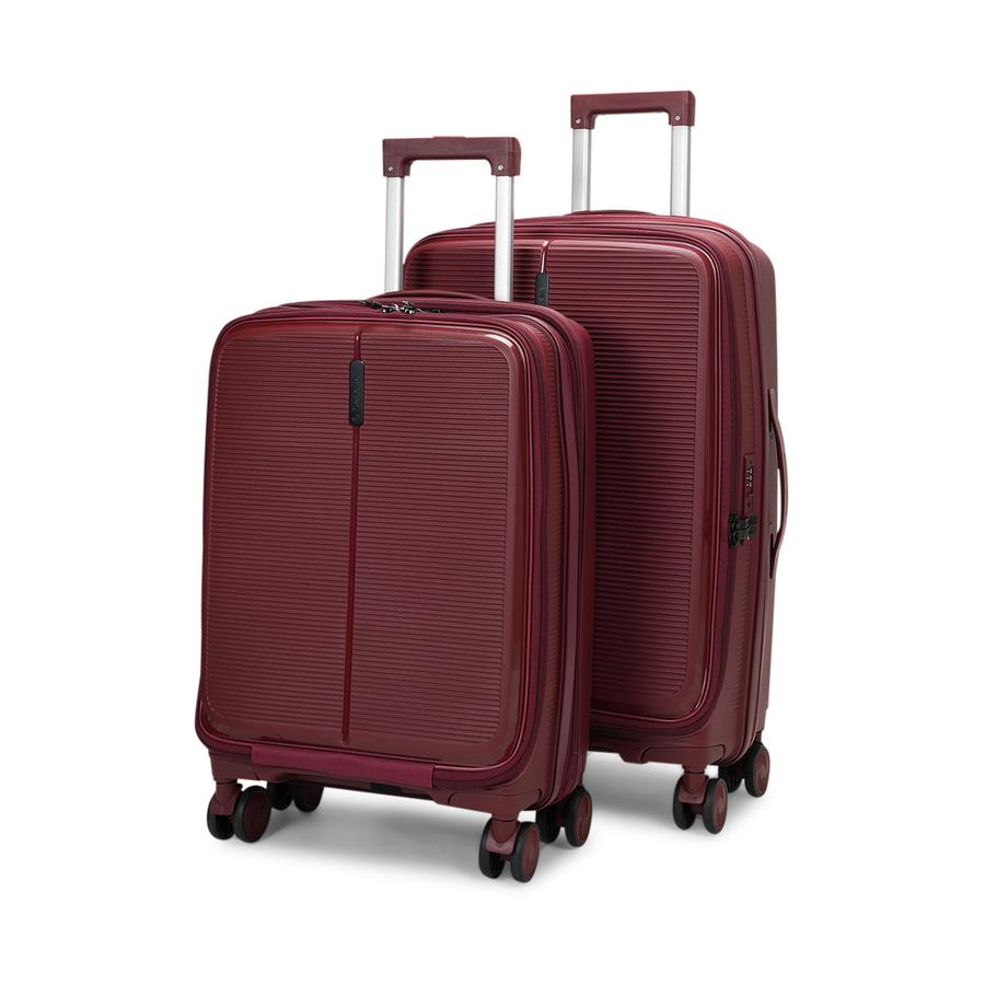 Caselite Venture 57cm & 66cm Top Open Hardside Luggage Set Dark Red Dark Red