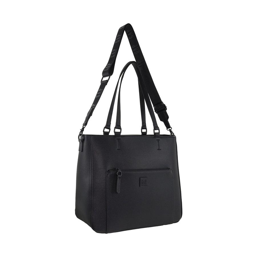 Gap Camilla Ladies Vegan Leather Modern Tote Crossbody Bag Black Black