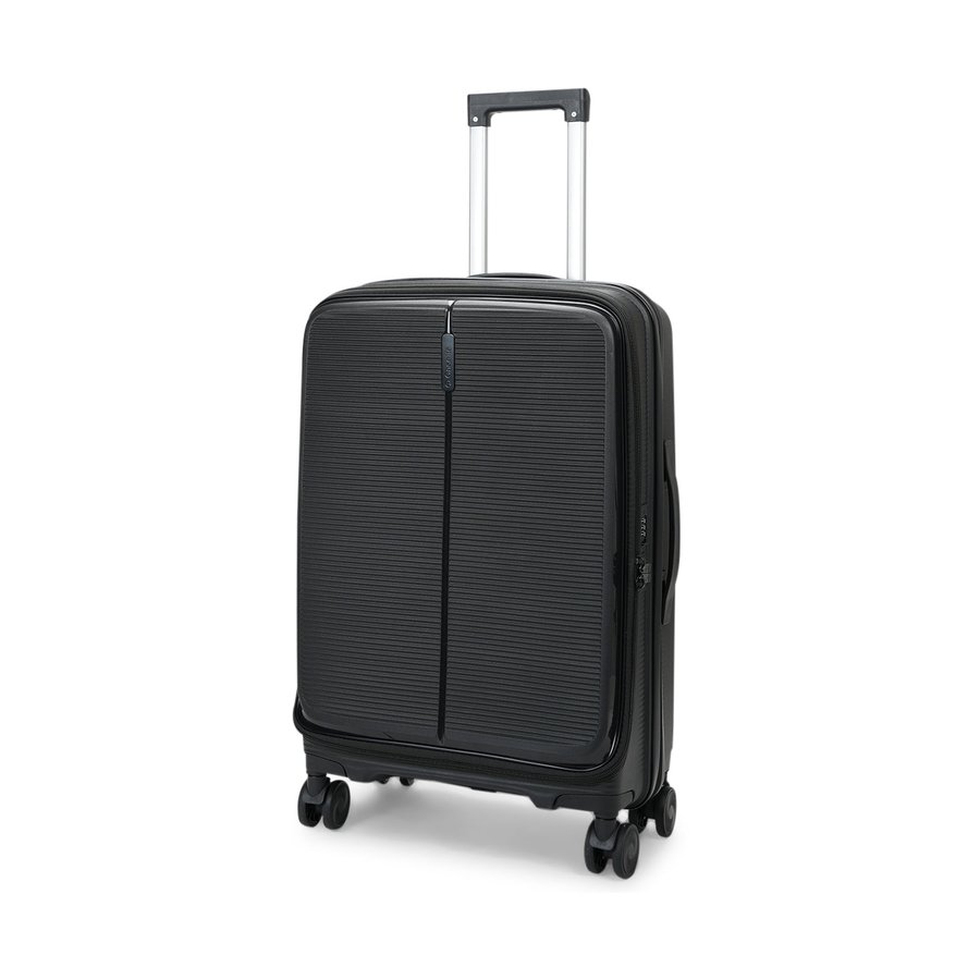 Caselite Venture 66cm Top Open Hardside Checked Suitcase Black Black
