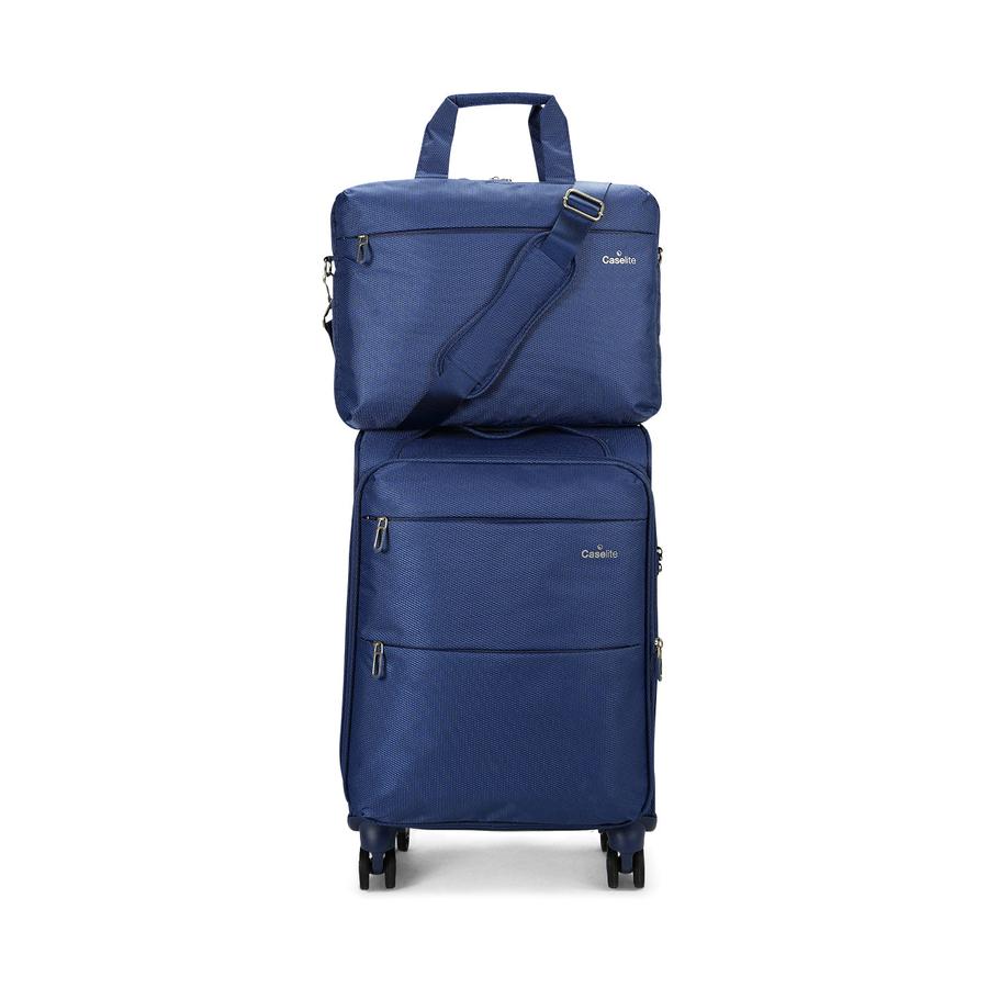 Caselite Ultra 55cm Softside Carry-On Suitcase & Laptop Bag Set Navy Navy
