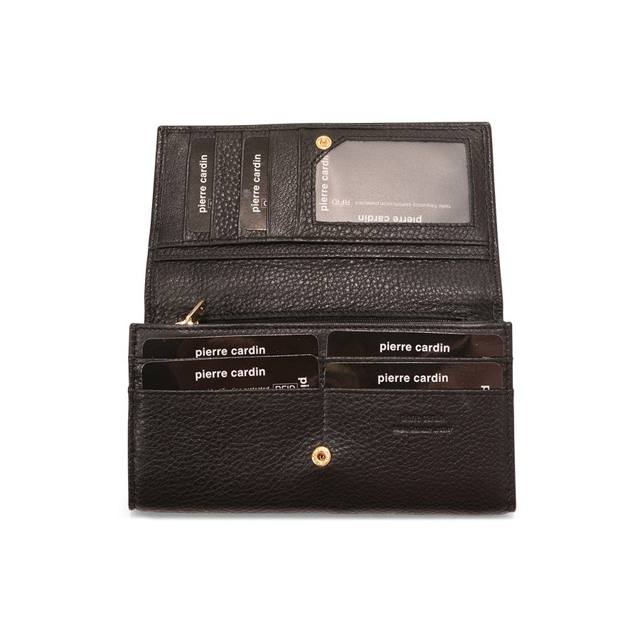 Pierre Cardin Nora Ladies Italian Leather RFID Wallet Black Black