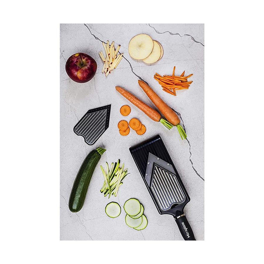 Microplane Adjustable V-Slicer with Julienne Blade Black Black