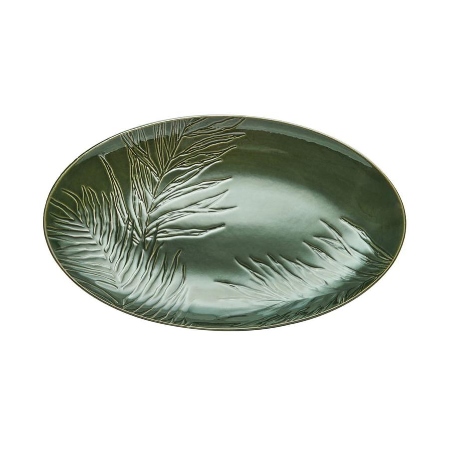 Mikasa Jardin 36cm Stoneware Oval Serving Platter Green Green