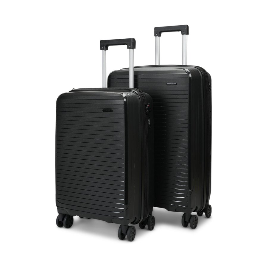 Nomad Venture 56cm & 65cm Hardside Luggage Set Black Black