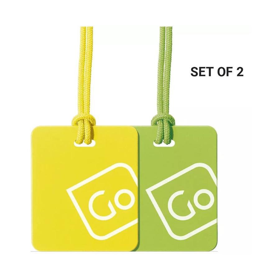 Go Travel Luggage Tags Twin Pack Yellow/Green Yellow/Green