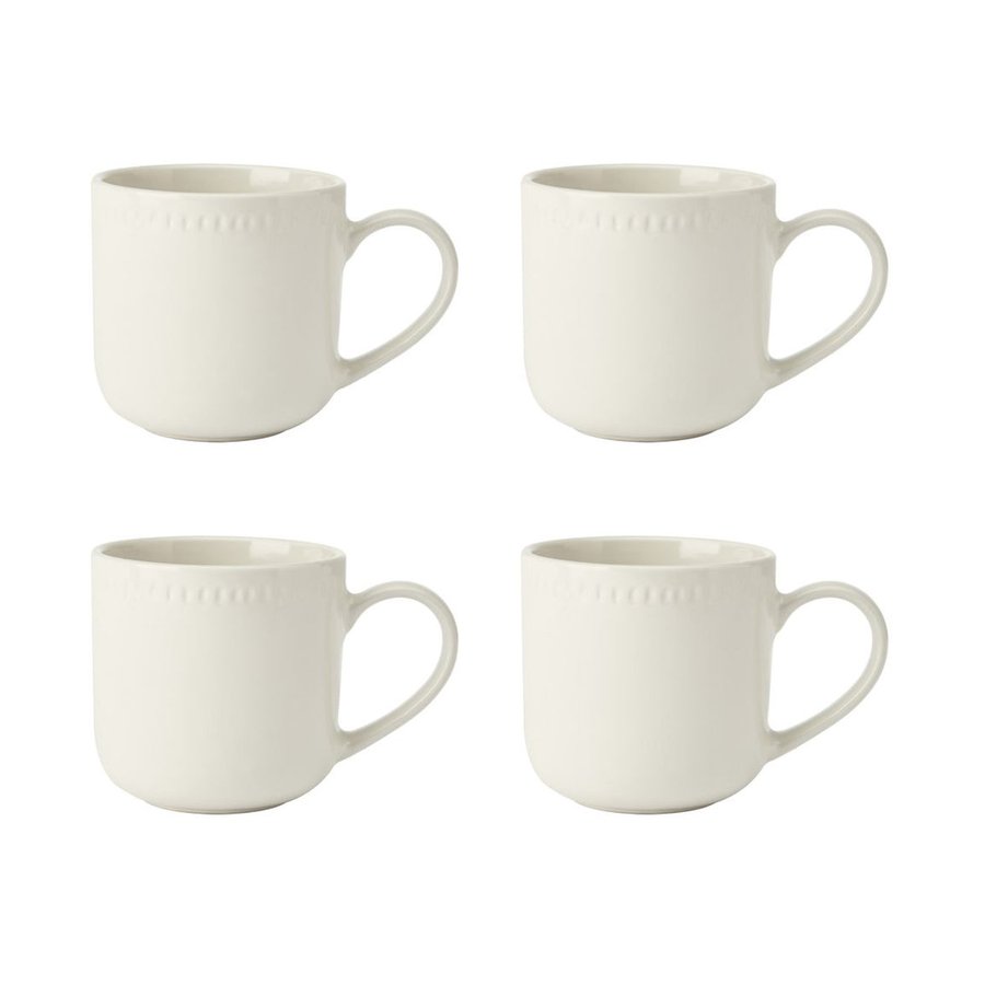 Mikasa Cranborne 320ml Stoneware Mugs (Set of 4) Cream Cream