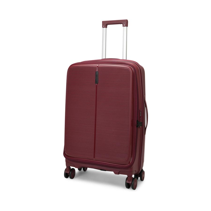 Caselite Venture 66cm Top Open Hardside Checked Suitcase Dark Red Dark Red