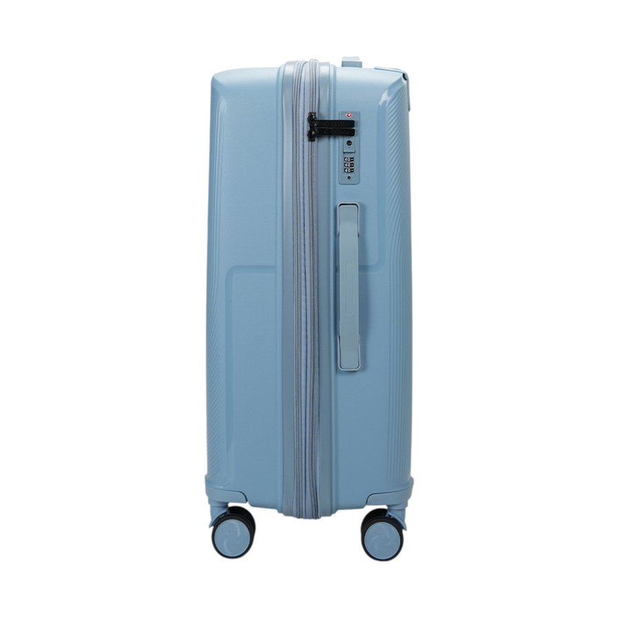 Caselite Aero 65cm Hardside Checked Suitcase Light Blue Light Blue
