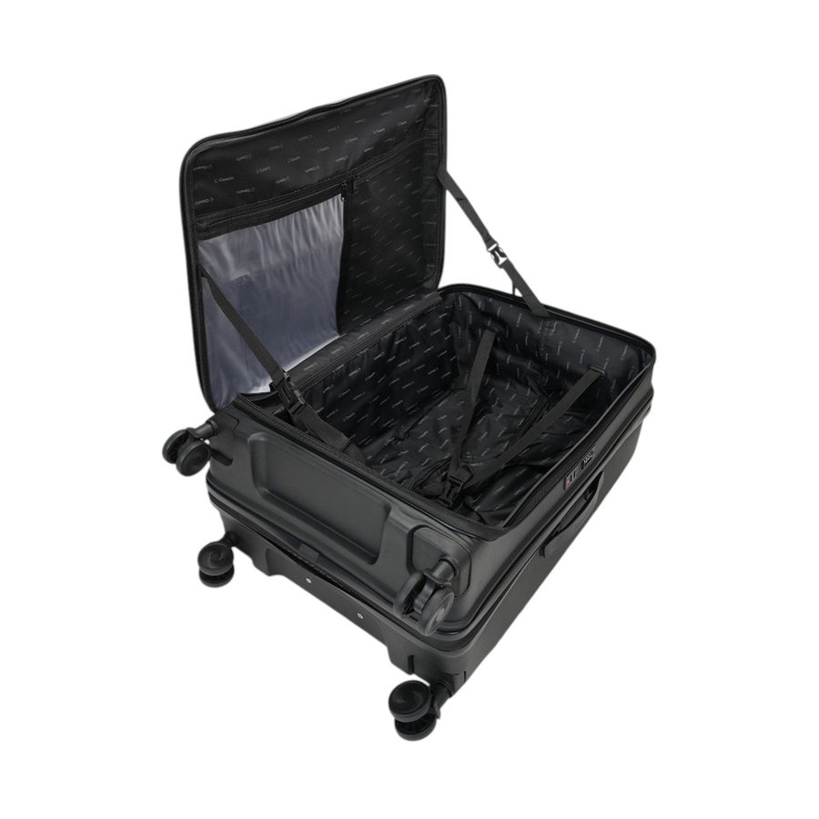 Caselite Venture 76cm Top Open Hardside Checked Suitcase Black Black