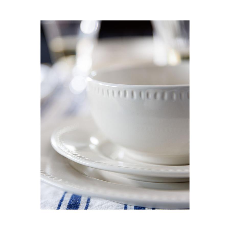 Mikasa Cranborne 12-Piece Stoneware Dinner Set Cream Cream