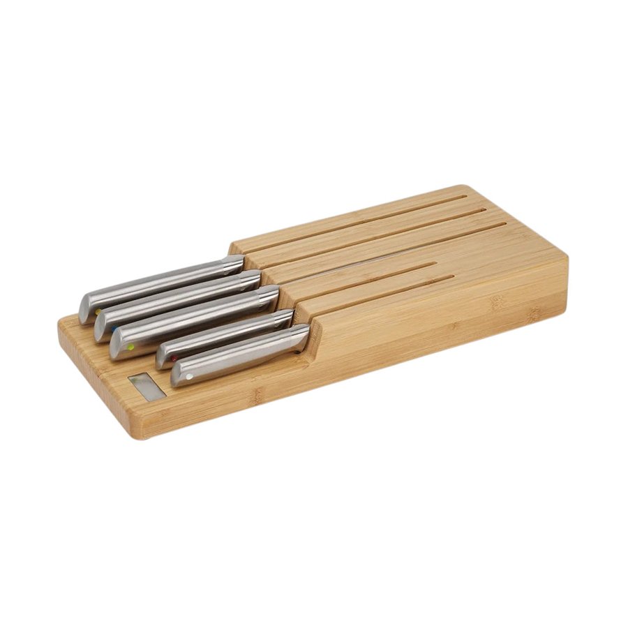 Joseph Joseph Elevate Steel Knife Set with In-Drawer Storage Tray Bamboo Bamboo