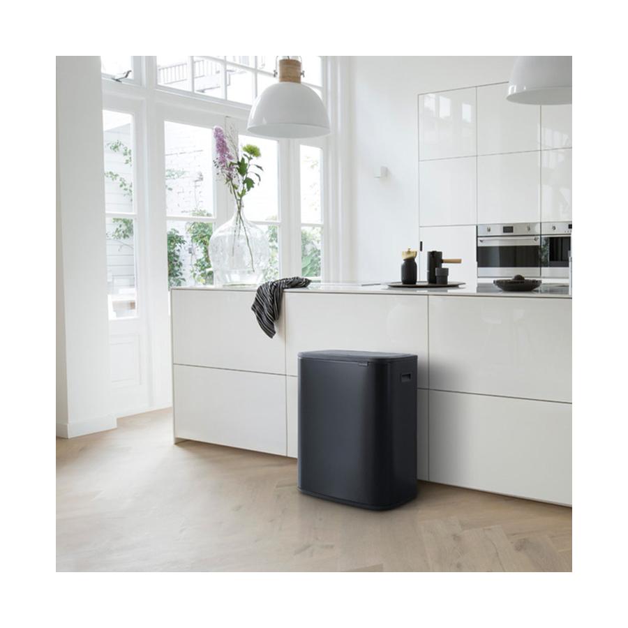Brabantia Bo Touch Bin (2 x 30L) Matte Black Matte Black